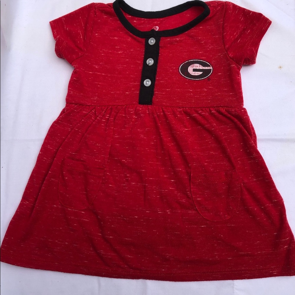 6-12 Month UGA jersey knit dress w/ front pockets